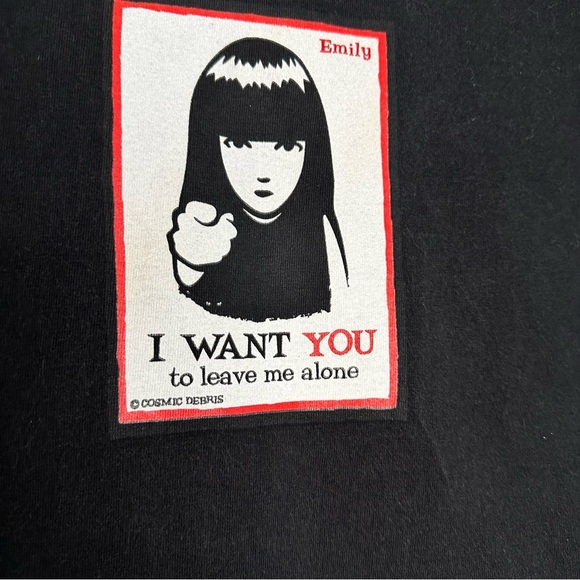 Emily The Strange Vintage Black Graphic T-Shirt - Picture 3 of 6